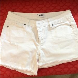 Woman’s Paige white denim shorts. Size 28.